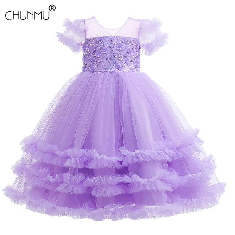 

Christmas Evening Party Dress Girl Clothes Tulle Applique Wedding Gown Kids Dresses For Girls Tutu Dress Teenager Children Wear