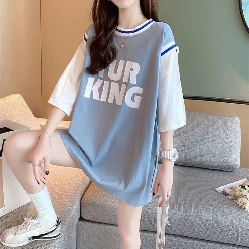 

Dress for Pregnant Women Pregnancy Dress Maternity Clothes Premama Clothing Casual Large Size T-shirt Loose Short Sleeve