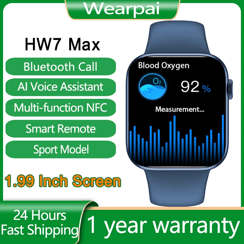 Wearpai HW7 MAX Smartwatch Series 7 Smart Watch With NFC Voice Assistant Bluetooth Call pk HW22 IWO 13 W46 W37 for xiaomi huawei