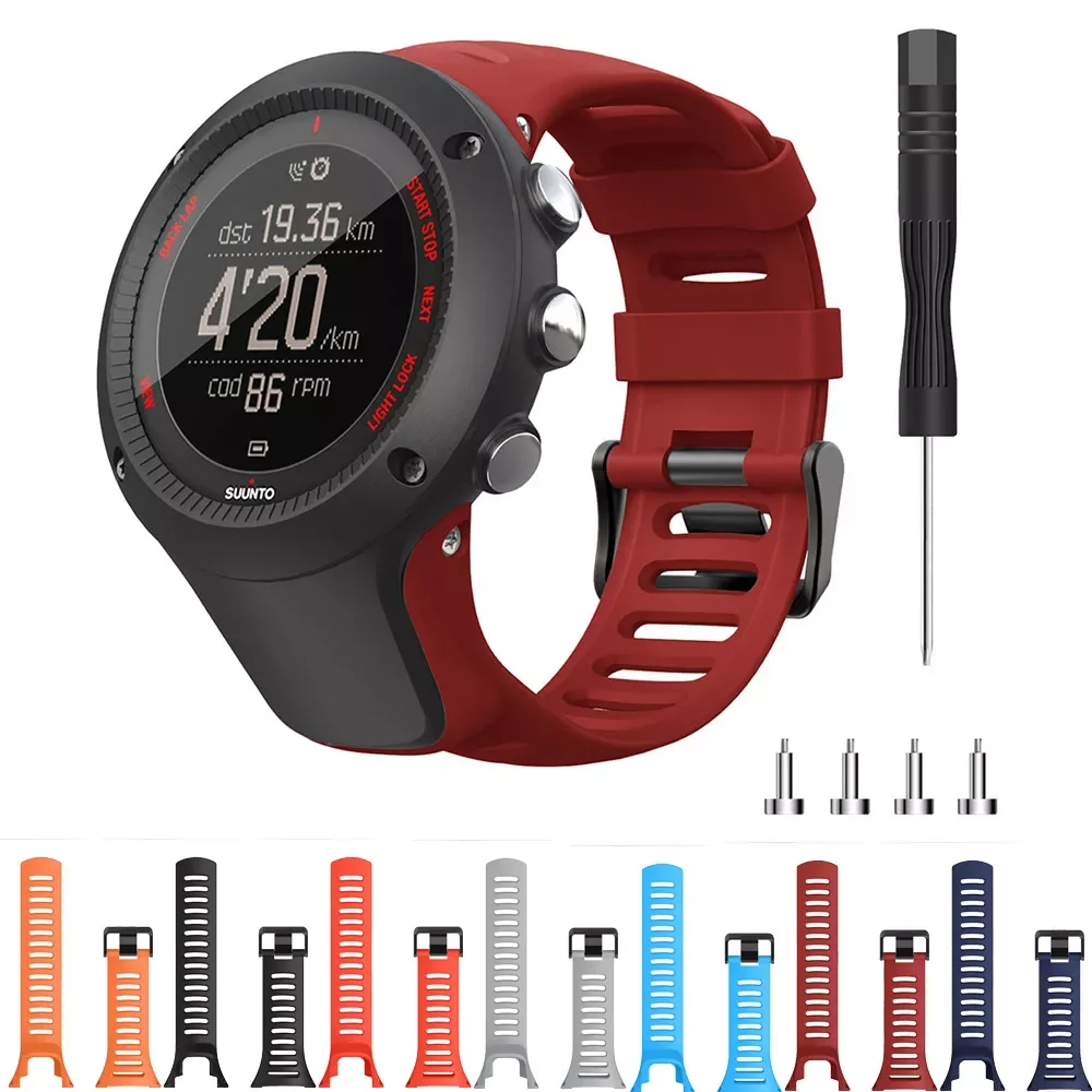 

Ремешок силиконовый для Suunto Ambit 3 / Ambit 2 / Ambit 1, сменный спортивный браслет для наручных смарт-часов, 24 мм
