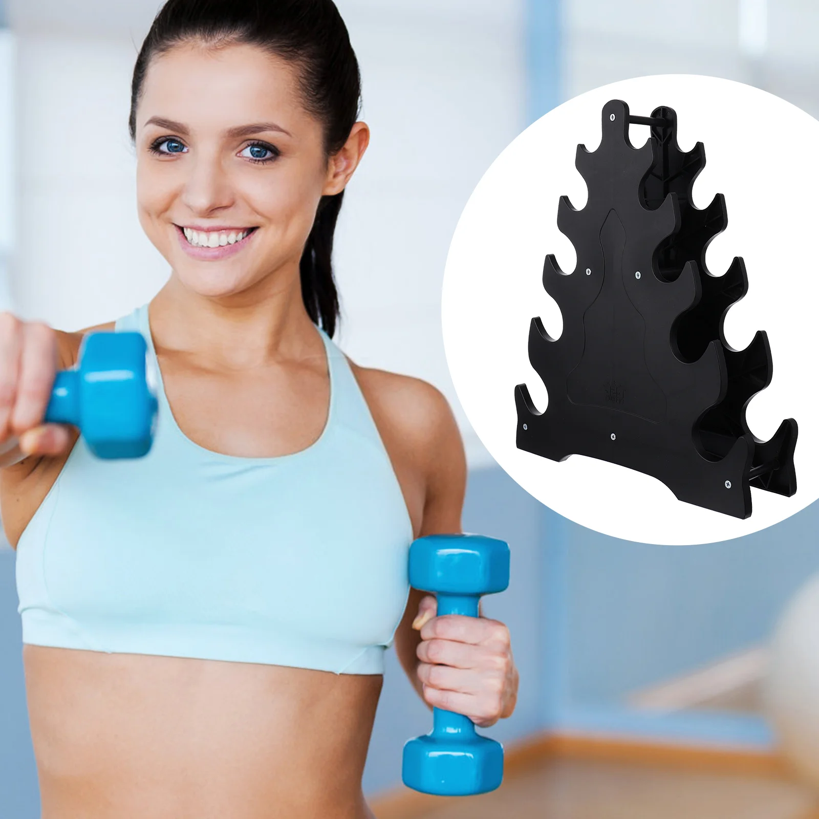 

Dumbbell Rack Triangle Shaped Stand Hex Weight Bracket Fitness Fixing Gym Accessories Pp A-Frame