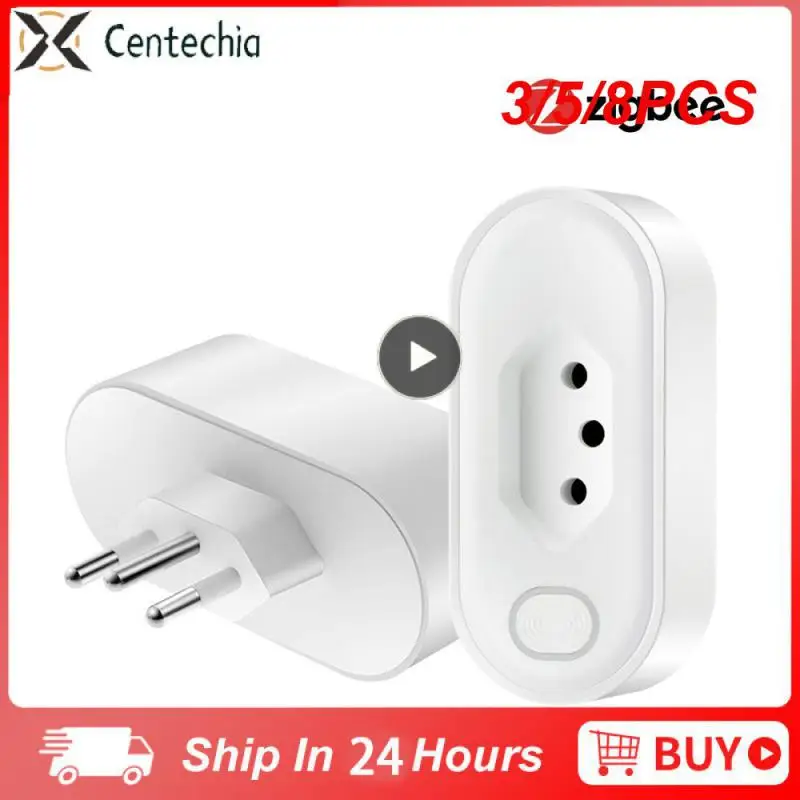 

3/5/8PCS Power Monitoring Smart Socket Zigbee Live Metering Plug Timing Tuya Graffiti Brazil Socket Device Sharing Smart Home