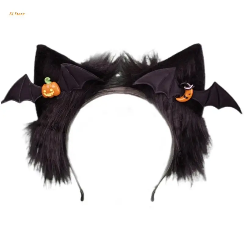 

Cat Ears Hair Clips Cute Foxes Ear Halloween Fancy Dress Accessories Cosplay Handmade Furry Ears Headpiece Black