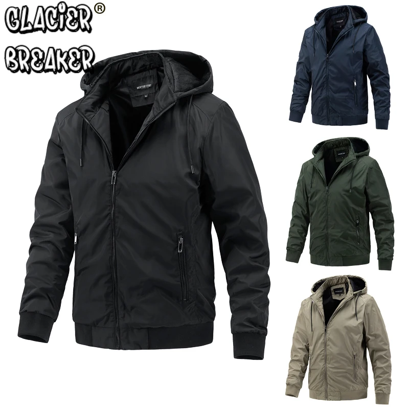 GLACIER BREAKER Men 2022 Spring Brand New Casual Thin Jacket Coat Men Autumn Classic Large Size Outwear Windprrof Jacket Men