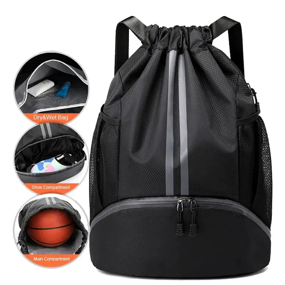 

Waterproof Gym Fitness Travel Sport Bag Portable Hiking Climbing Soccer Pouch Wet Dry Apart Basketball Shoulder Storage Backpack