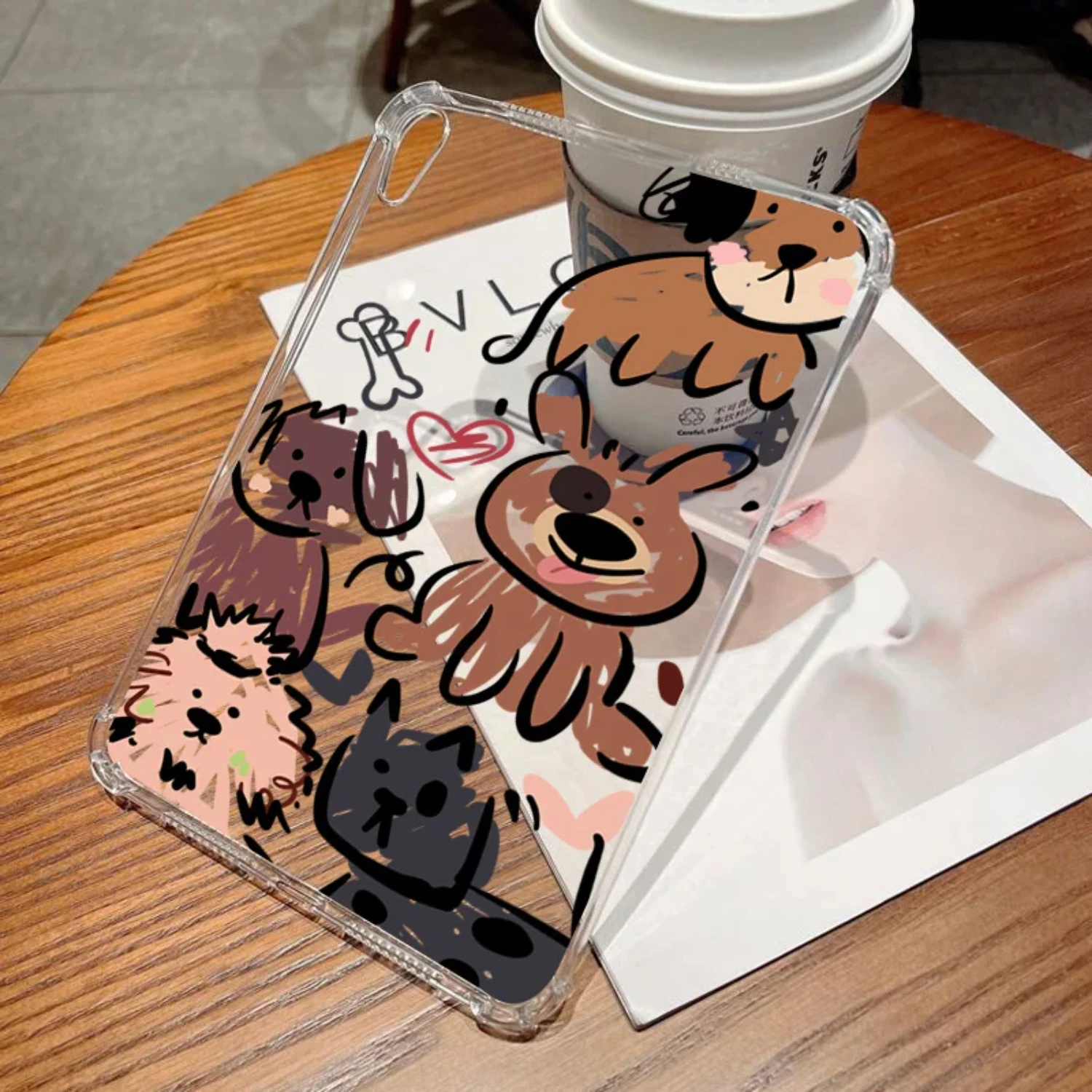 Яркий красочный противоударный чехол с забавным граффити Dog Tab S7 FE S8 S6 Lite A8 A9 Plus