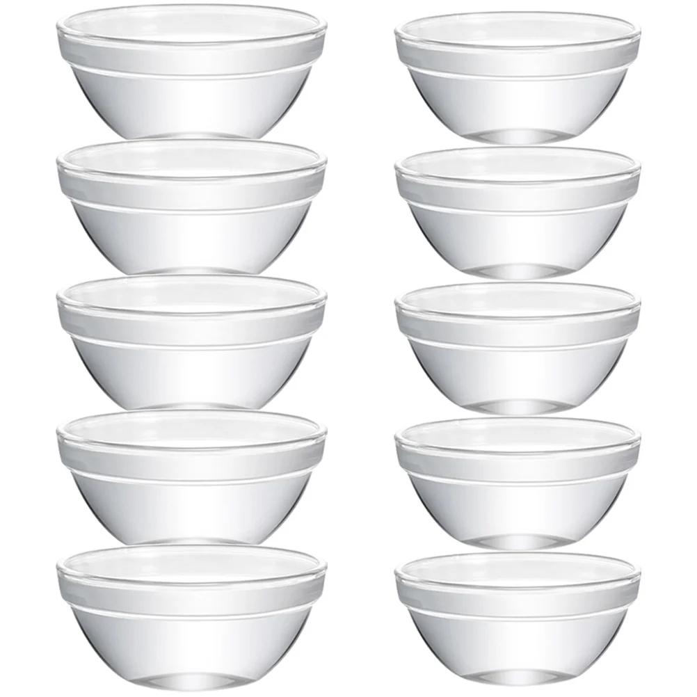 

10Pcs Glass Bowls Decorative Glass Fruit Ice Cream Bowl Pudding Bowls Appetizer Container