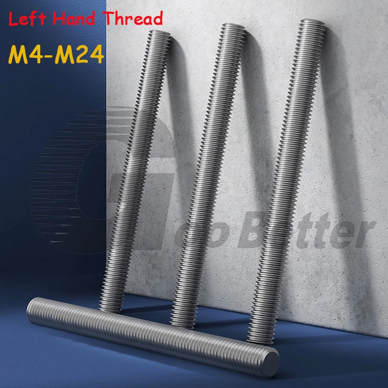 

A2 304 Stainless Steel Left Hand Thread Fully Threaded Rods Bar Stud M4 M5 M6 M8 M10 M12 M14 M16 M18 M20 M22 M24*L=250mm