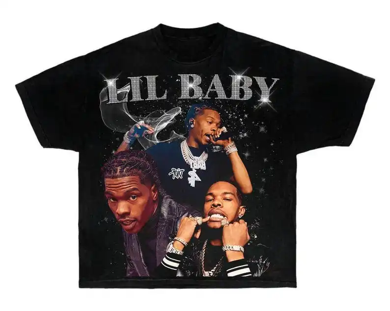 Дизайн футболки Digital 4500x5100 хип-хоп художник lil baby png футболка-репер бутлег 300 точек