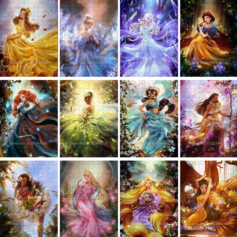 Пазлы принцессы Диснея Белоснежка Русалка 300/500/1000 шт. пазлы для детей и взрослых