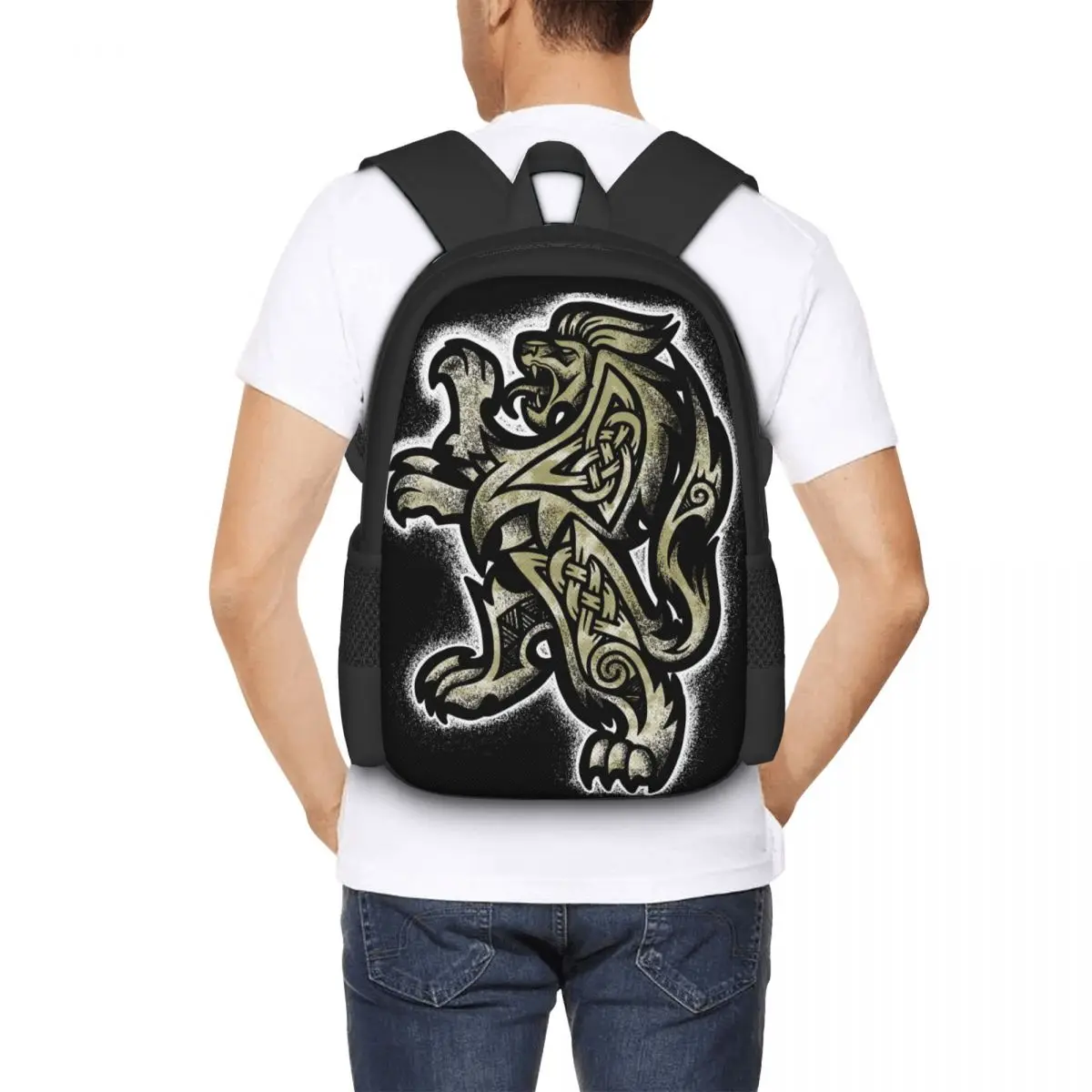 Heraldic Lion Backpack for Girls Boys Travel RucksackBackpacks for Teenage school bag