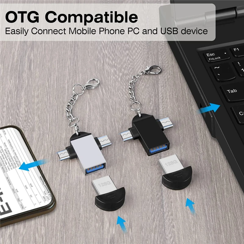 2 в 1 адаптер-конвертер Type C Micro USB 3 0 OTG для Samsung Android мобильный телефон Tablet U Disk Card Reader