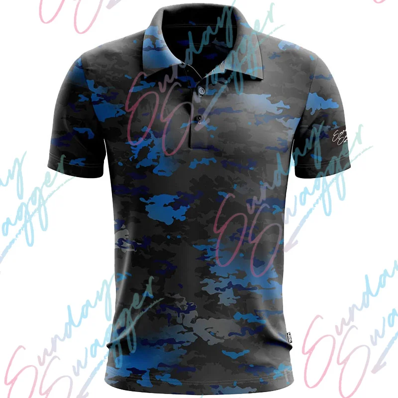Sunday Swagger New Summer Men Golf Polo Shirts Floral Casual Print Fashion Tops Short Sleeve T-Shirt Breathable Polos Shirt