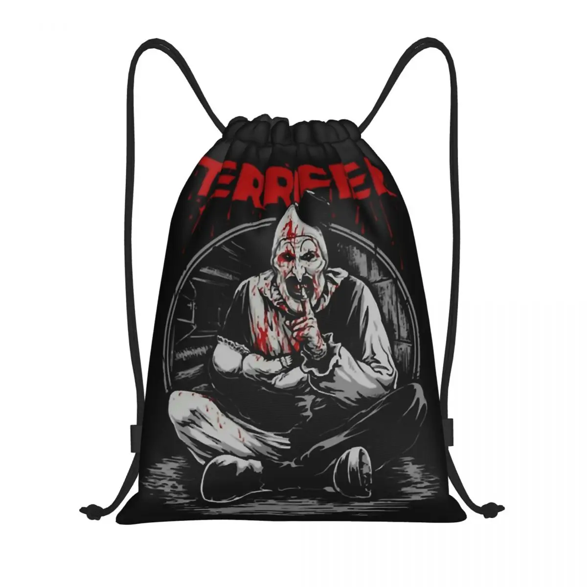 Terrifiers Movie Horror Art Slasher Halloween Drawstring Backpack Women Men Gym Sport Sackpack Portable Training Bag Sack