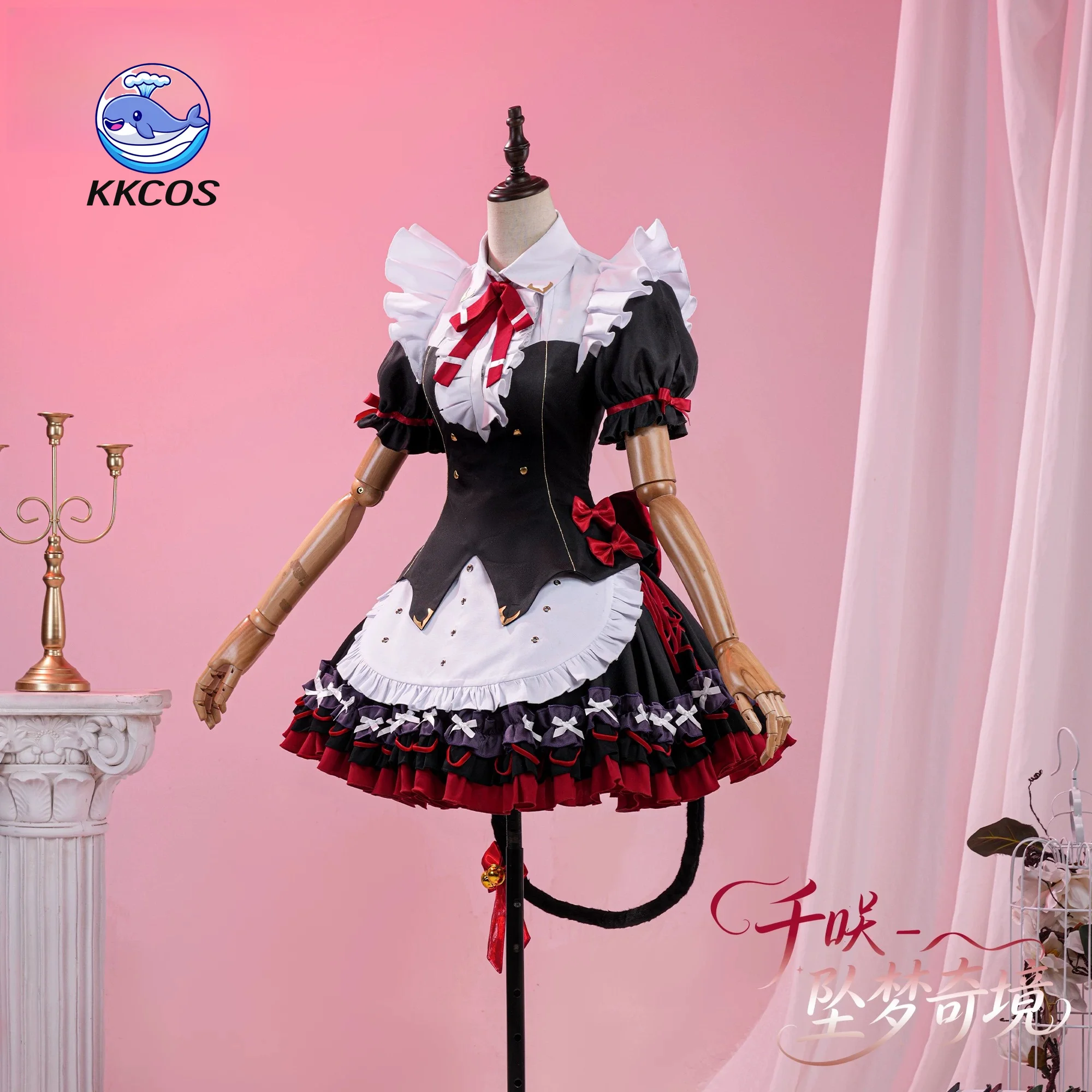 Фото KKCos Wuthering Waves Кушиба Чиса ‌   Костюм для косплея Dreamfall Wonderland, женское черное платье, Хэллоуин, Комик-Кон №3