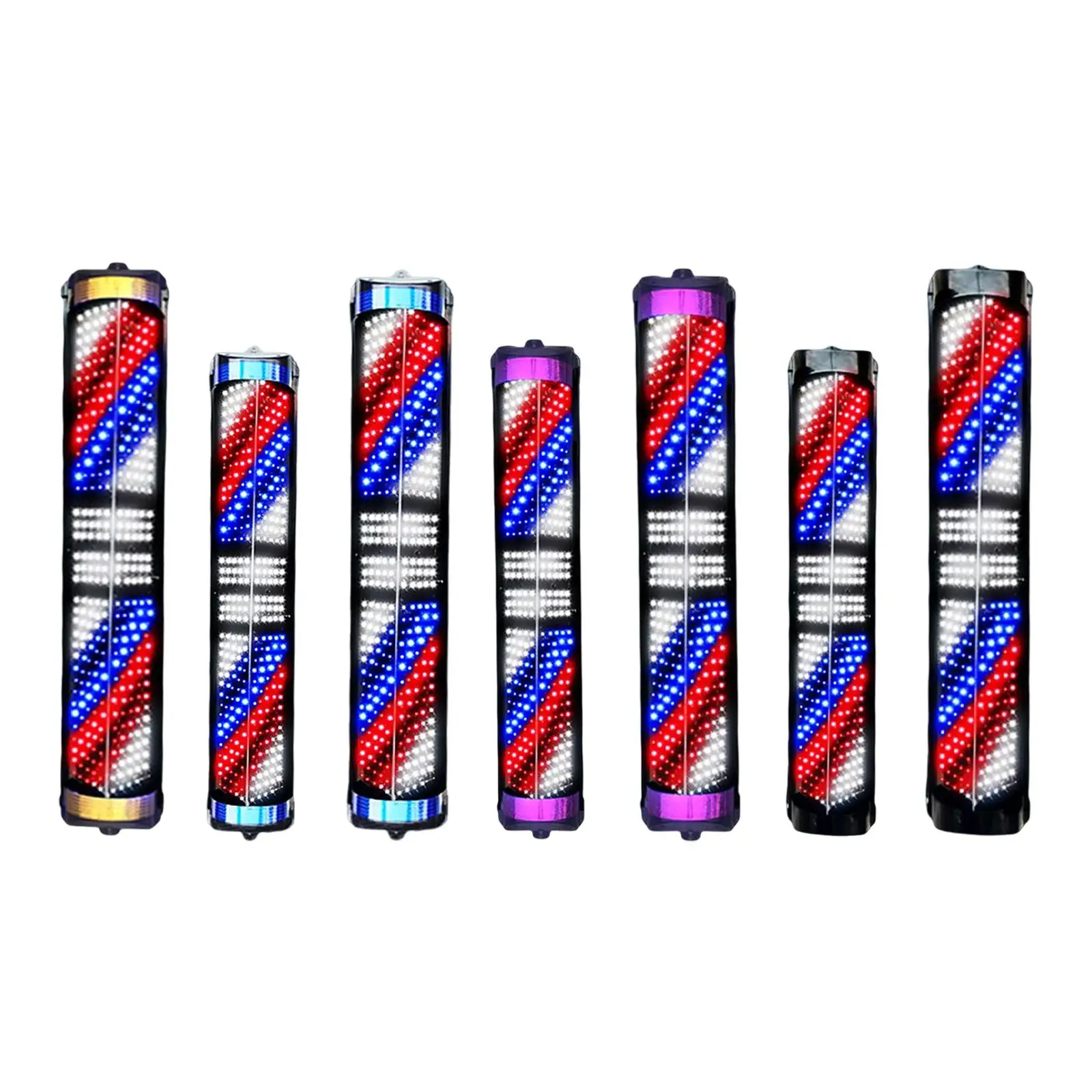 

LED Rotating Barber Pole Light Red Blue White Lights Colorful Illuminated Light Wall Mounted Barber Shop for Salon