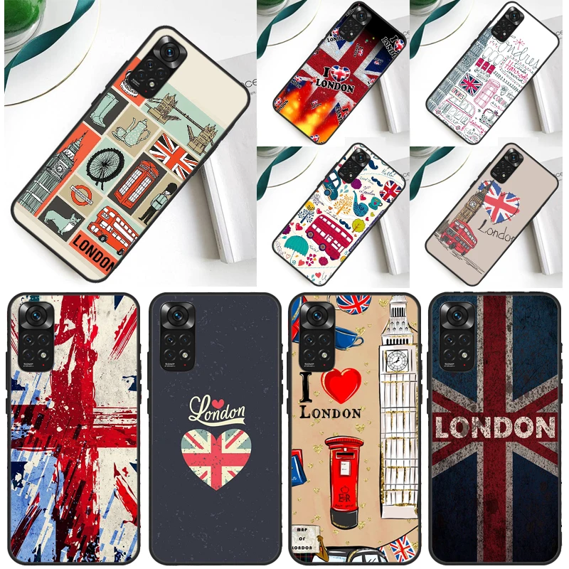 London Bus England Big Ben For Redmi Note 11 Case For Redmi Note 10 8 9 Pro 9S 10S 11S K40 9A 9C 10A 10C Cover Shell