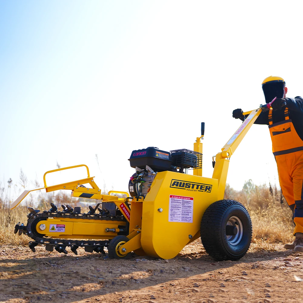 Фото Мини-траншеекопатель AUSTTER с бензиновым двигателем Loncin/Briggs&Stratton/Ducar 7 л.с., одобренный EPA №4