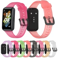 soft silicone sport band huawei band 7 rubber watchband strap on smart transparent belt replacement bracelet accessories correa