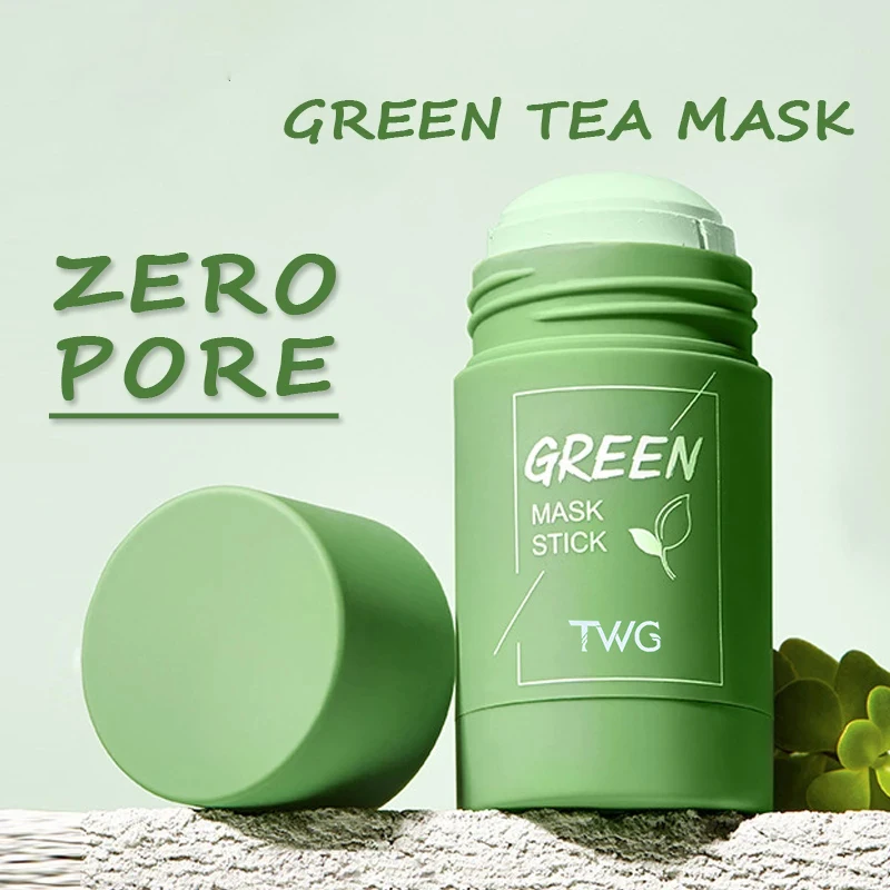 Маска для лица с зеленым чаем, бриллиантовая твердая маска для лица против акне, увлажняющее средство для лечения угрей и черных точек, брил...