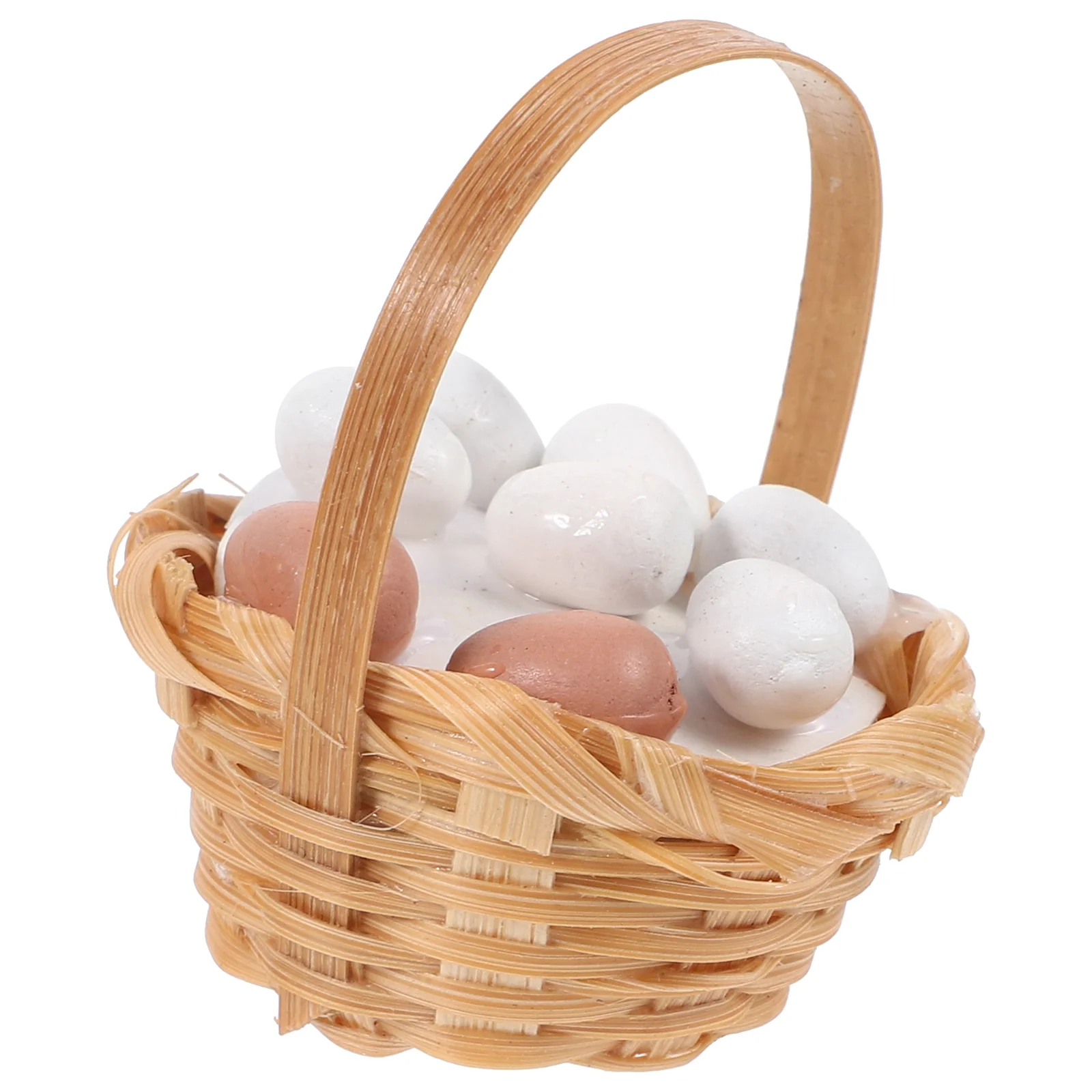 

Imitation Eggs Miniature Ornaments Basket Model Tiny Storage Decors Models Toys Kitchen House Accessories