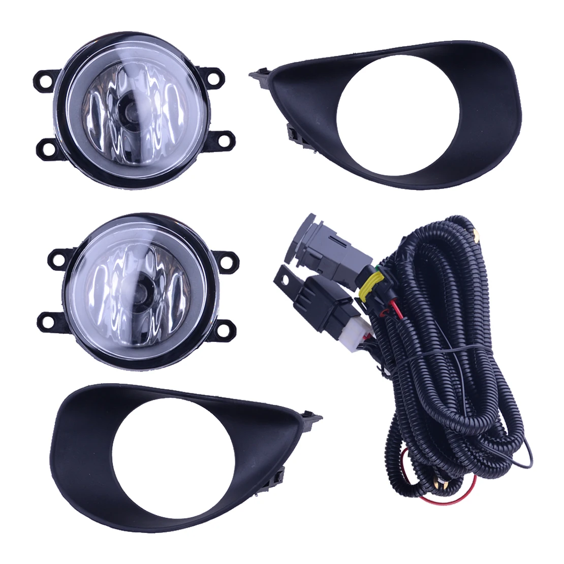 

Front Left Right Bumper Fog Light Lamp Frame Harness Switch Kit 55W Clear Lens 12V Fit For Toyota Yaris Hatchback 2006 2007 2008