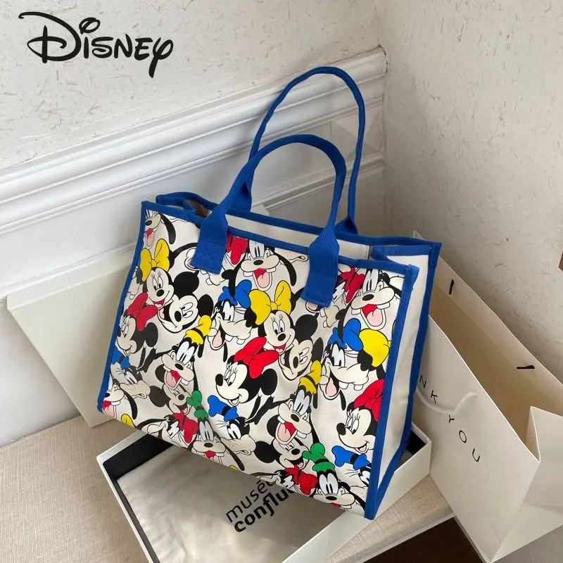 Disney New Canvas Women's Handbag Fashion Luxury Shoulder Bag Cartoon Multi Functional Large Capacity Casual Commuter Bag
