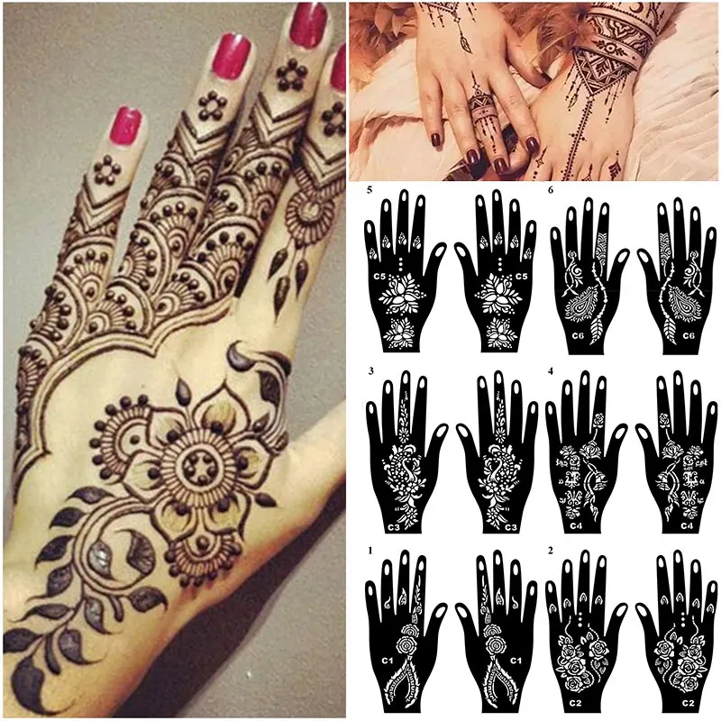 

Vintage Waterproof Temporary Hand Tattoo Sticker Rose Flower Hand Back Tatto Finger Art Flash Tatoo Fake Tattoos For Women Men
