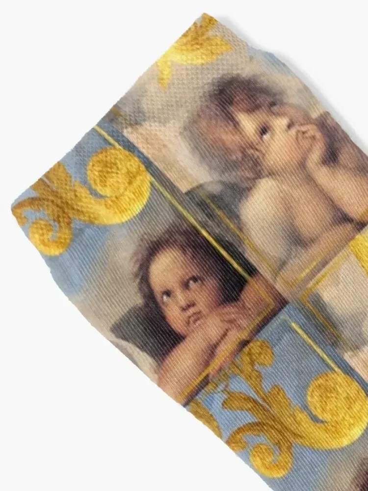 Носки с надписью Ангелы рисунок Рафаэля санзио мужские носки для Хэллоуина