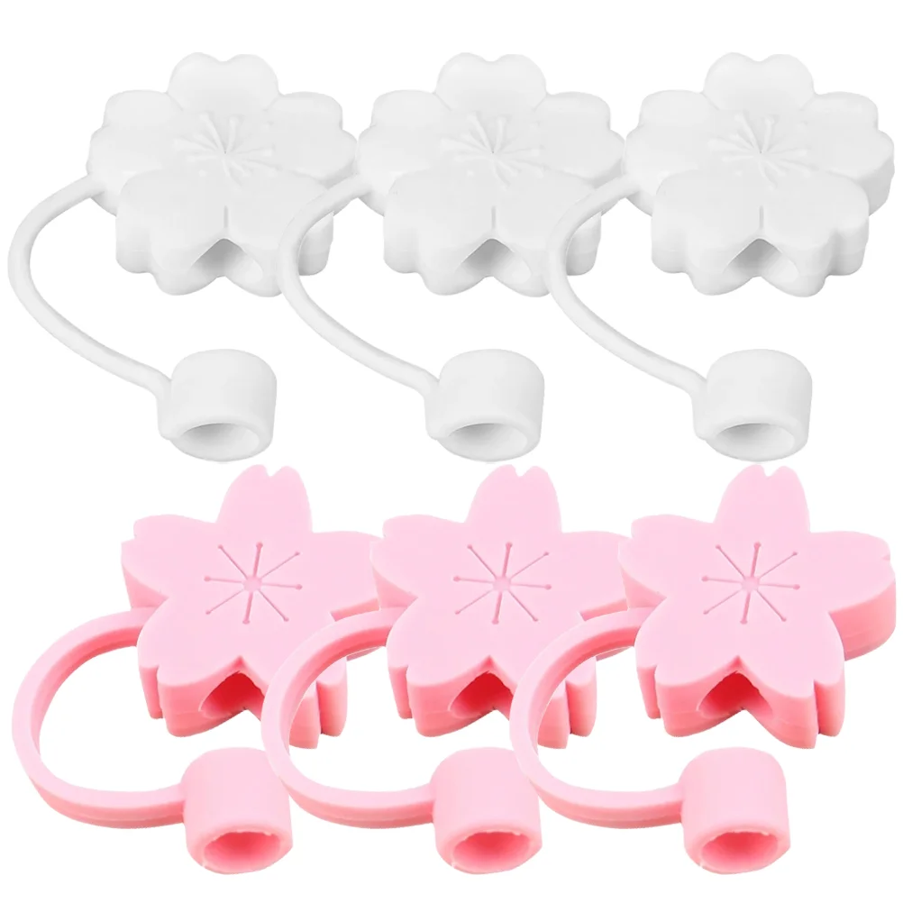

Straw Tips Silicone Cover Reusable Drinking Covers Caps Plugs Tip Cap Plug Lids Flower Cartoon Cute Toppers Protectors Protector