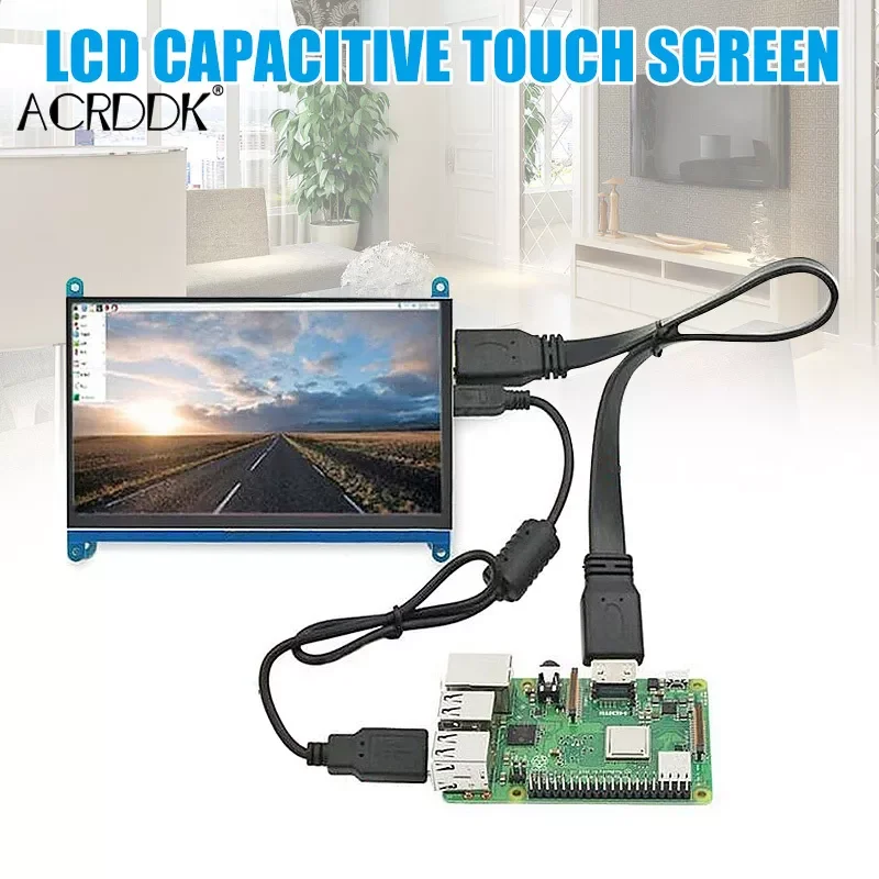 

7 Inch Touch Screen 1024x600 Resolution LCD Display HDMI TFT Monitors Compatible for Raspberry Pi FC