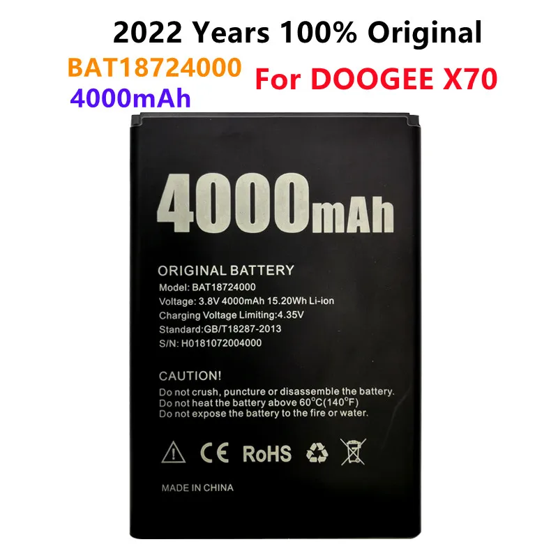 

100% Original New Battery BAT18724000 4000mAh For Doogee X70 X 70 Bateria Phone Battery Replacement Batteries