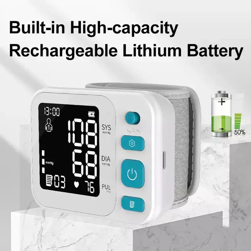 

Rechargeable Portable Automatic LCD Display Smart Sphygmomanometer Digital Wrist Electronic Bp Machine Blood Pressure Monitors