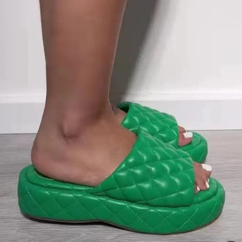 

Women Flats Platform Slippers 2023 Summer Casual Shoes New Trend Dress Sandals Beach Flip Flops Fad Slingback Women Shoes Slides