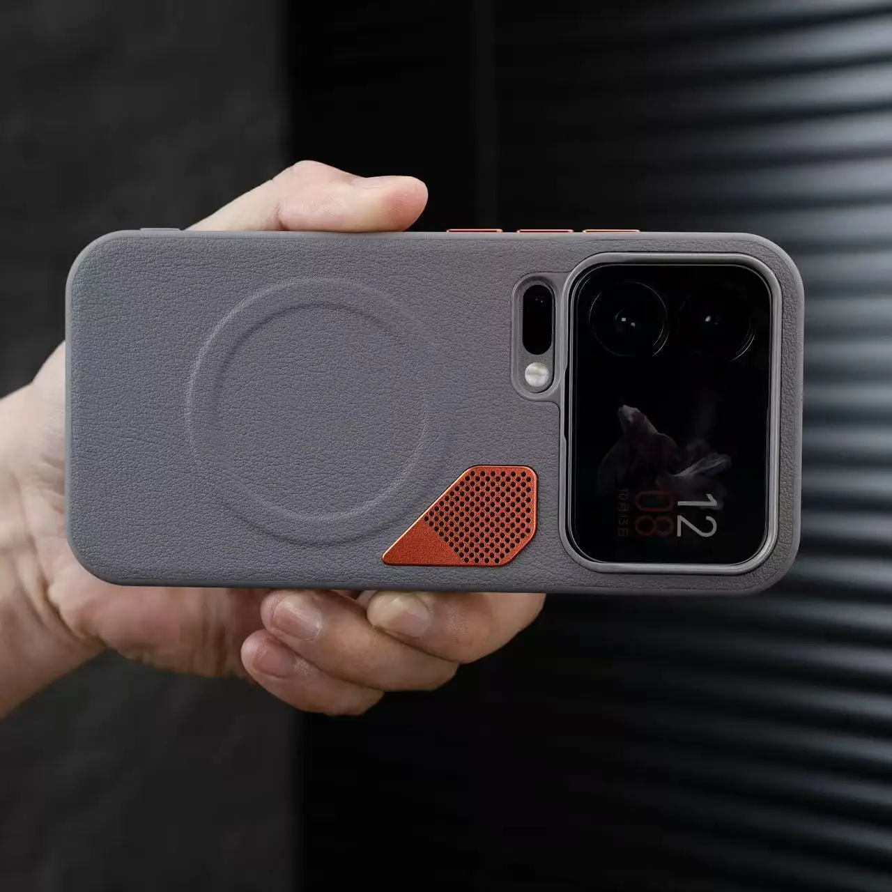 Фото Чехол для Xiaomi 17 Pro Max, роскошный чехол из искусственной кожи с магнитным держателем, магнитная задняя крышка для Xiaomi Mi 17 Pro Max, чехол для беспроводной зарядки №5