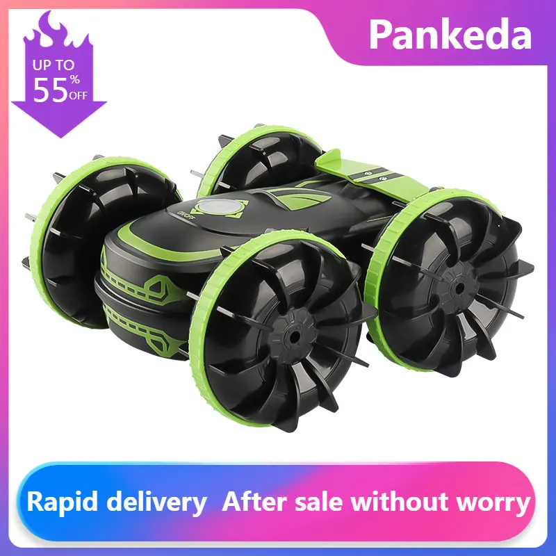 

2in1 RC Car 2.4GHz Remote Control Boat Waterproof Radio Controlled Stunt Car 4WD Vehicle All Terrain Beach Pool Toys for Boys