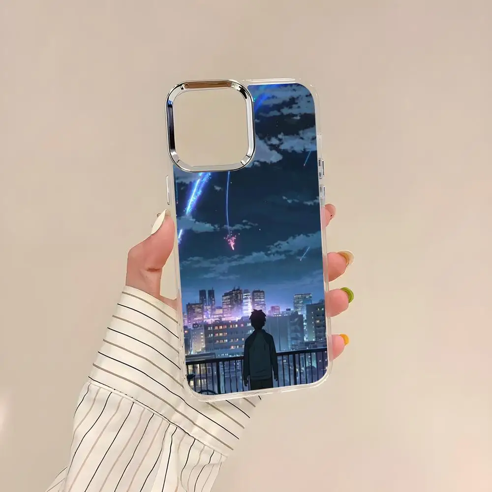 Фото Чехол для телефона Kimi No Na Wa для iPhone 17 Air 16 15 14 13 12 11 Pro Pro Max Plus, прозрачный, мягкий №4