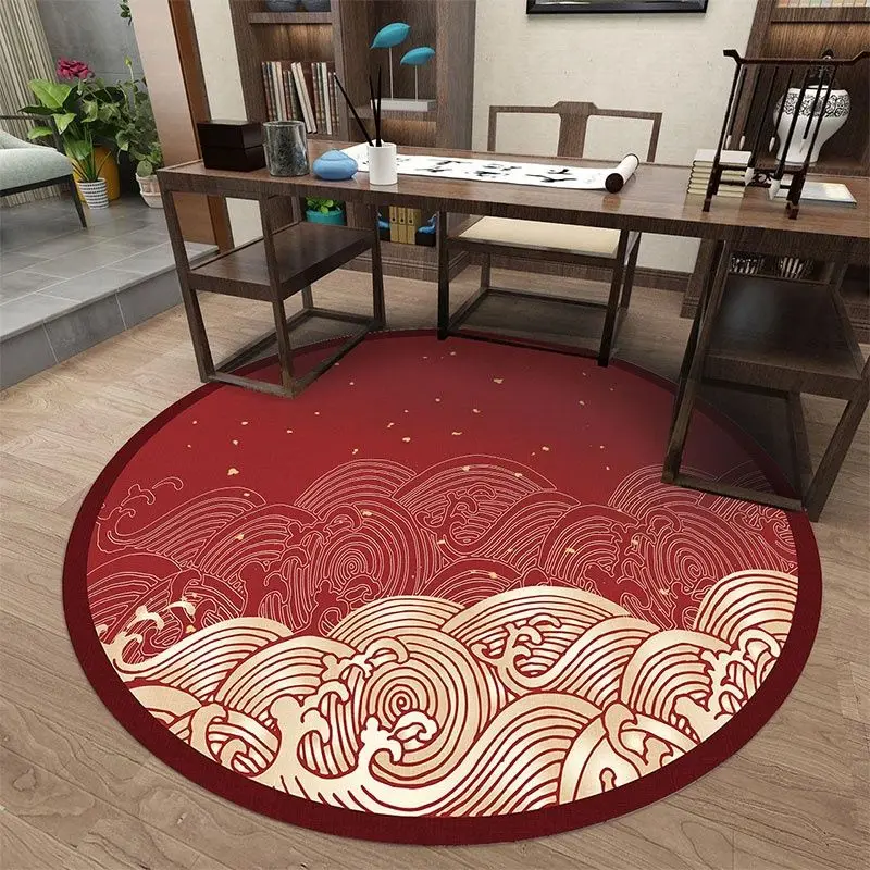 

Luxury Round Carpet for Living Room Red Rugs for Bedroom Fashion National Style Table Mat Sofa Mat Kids Carpet Hanging Chair Mat