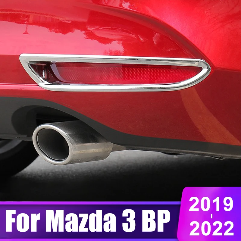 

For Mazda 3 BP 2019 2020 2021 2022 Alexa ABS Car Front Rear Fog Lamp Light Frame Cover Trim Decoration Sticker Auto Accessories