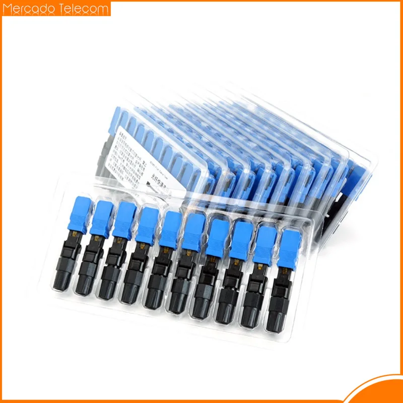 50-300pcs Embedded SC UPC Fiber Optic Fast Connector FTTH Single Mode fiber optic SC quick connector  Adapter Field Assembly