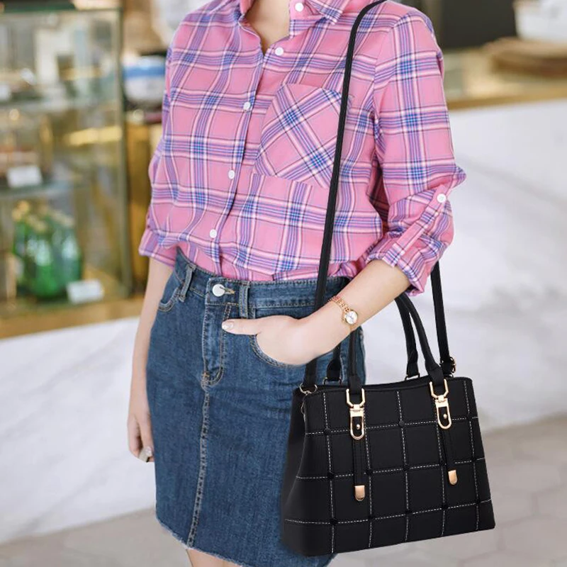 Женская сумка из искусственной кожи SMOOZA Большая вместительная через плечо в