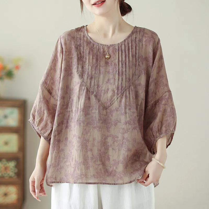 Женские Летние повседневные футболки Новое поступление 2024 винтажный стиль