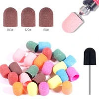 nail sand cap for electric manicure polisher remove dead skin random color 10 sand cap with 1 sand drum nails art tool sets