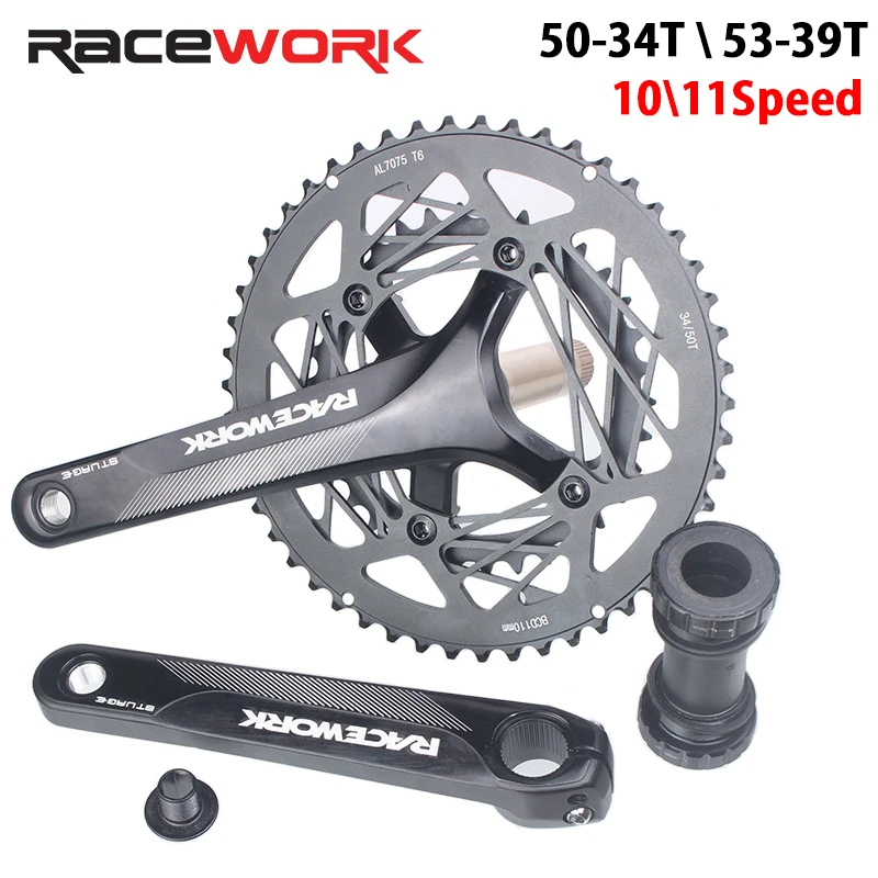 

Полые звездочки для шоссейного велосипеда RACEWORK, 10/11 скоростей, 170 BCD, мм, 50-34T, 53-39T