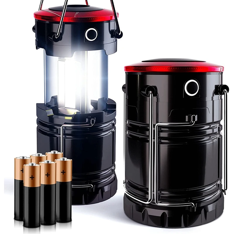 

LED Lantern Pro, Camping Lantern [2 Pack] 2X Brighter, Collapsible 360 Illumination W/ Red Light, Battery Powered