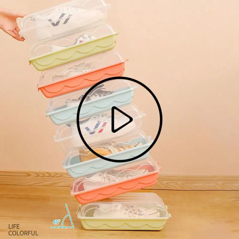 

Shoe Box Transparent Storage Box Plastic Shoe Cabinet Shoe Storage Artifact Thickened Drawer Style Household Simple Shoe Rack