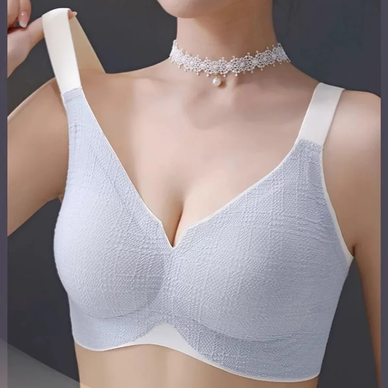 

Traceless Women's Summer Thin Sports Bras Woman Fashion Underwear Gathering No Steel Ring Anti Drop Lingerie for Women