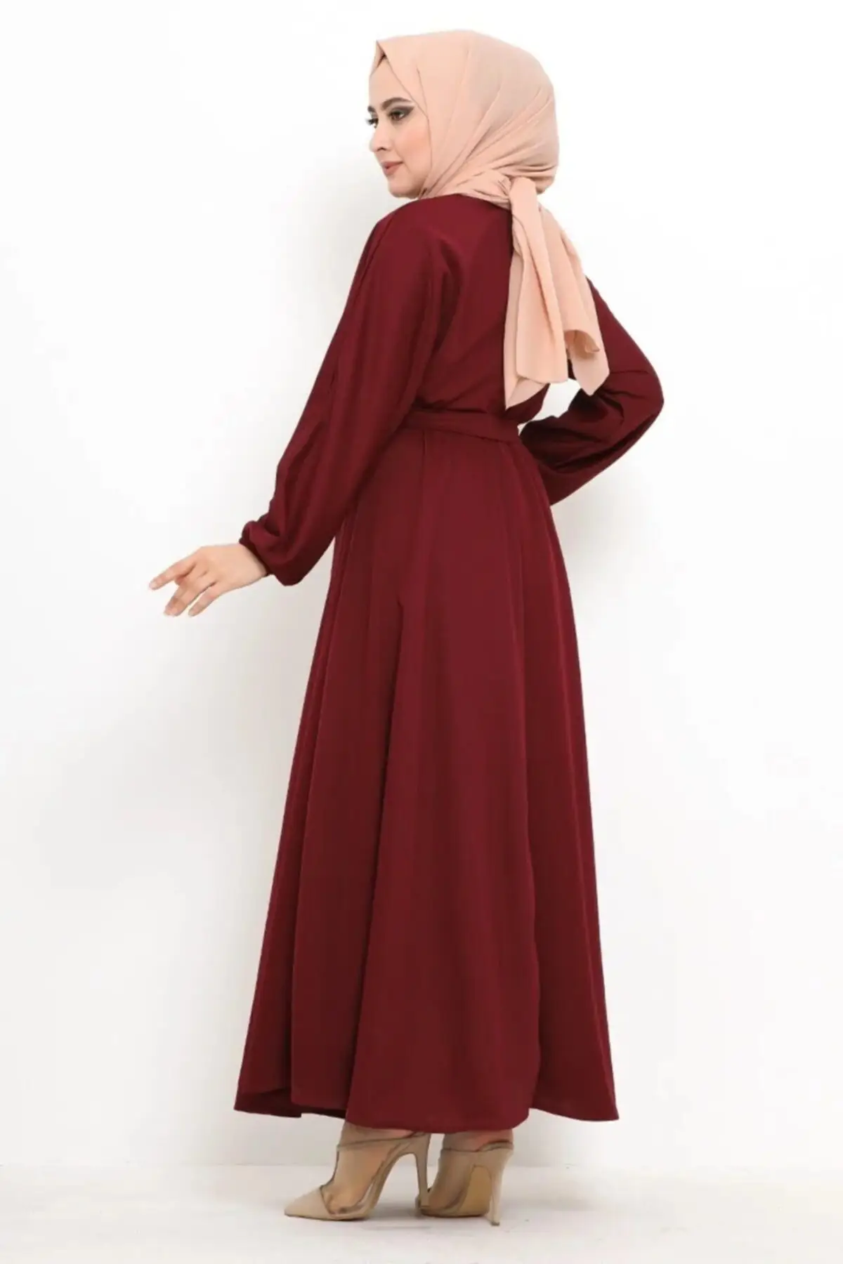 

Women Drawstring waist dress Interception of Hijab Fashion Muslim Women Hijab Dress