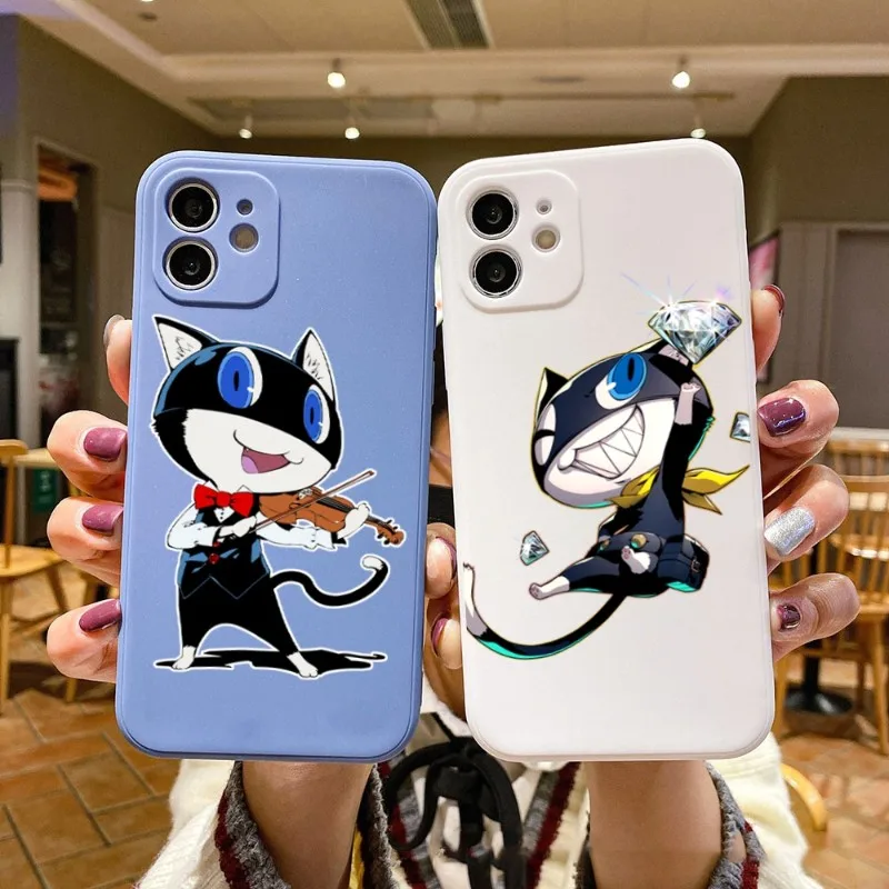

Чехол для телефона Persona 5 Mona для IPhone 14 11 12 13 Pro Max X XR XSMax 6 6S 7 8 Plus SE 2022, Мягкий Квадратный цветной чехол для телефона