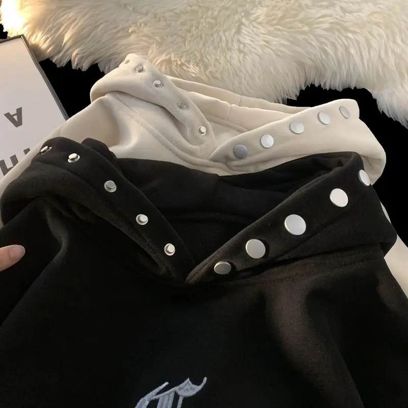 Абрикосовая замшевая толстовка Shandong Jimo женская весенне-осенняя оверсайз